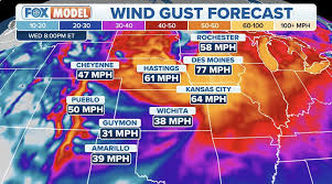 FOX Model Wind Gust Forecast showing advanced weather prediction capabilities